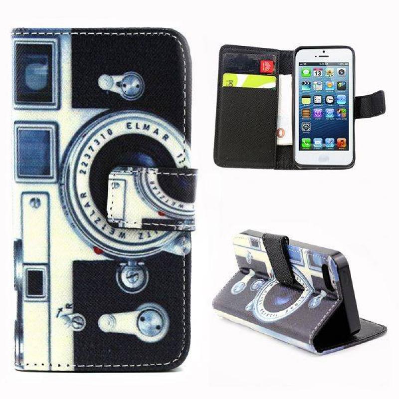 Camera stijl portemonnee hoesje iPhone SE, 5S, 5