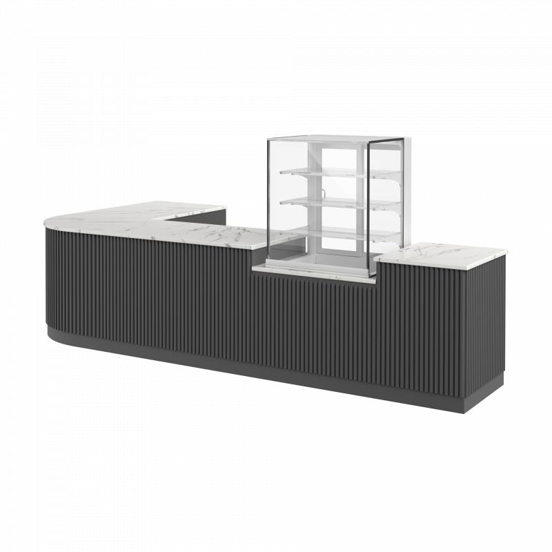 Gebaksvitrine 4-laags met isolatieglas - 750mm