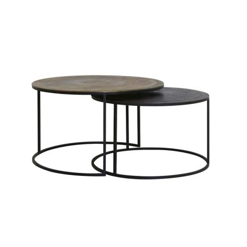 Light Living Salontafel 'Talca' Set van 2 stuks, antiek koper brons