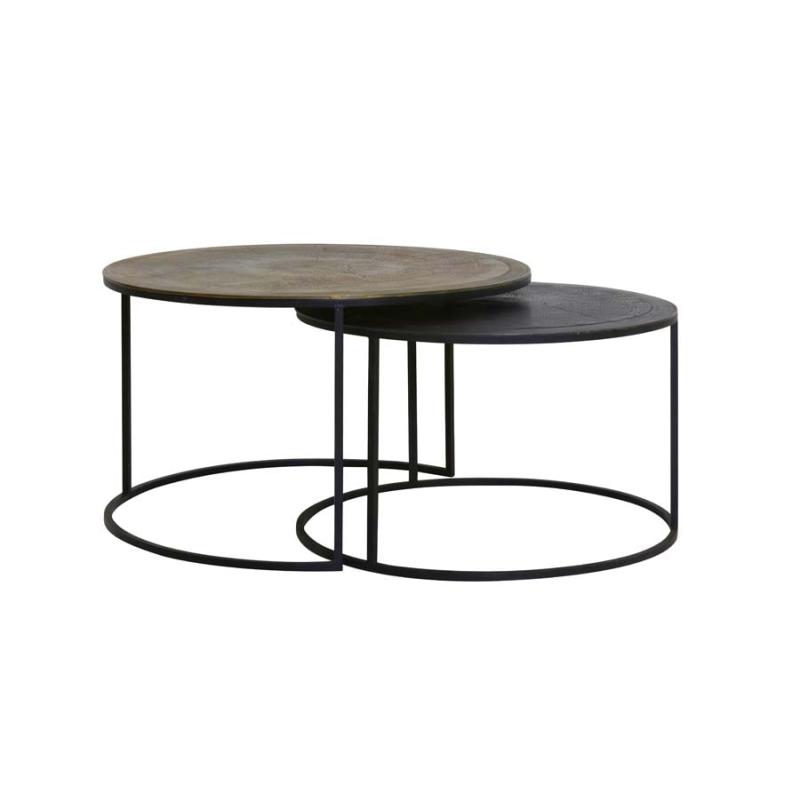 Light Living Salontafel 'Talca' Set van 2 stuks, antiek koper brons