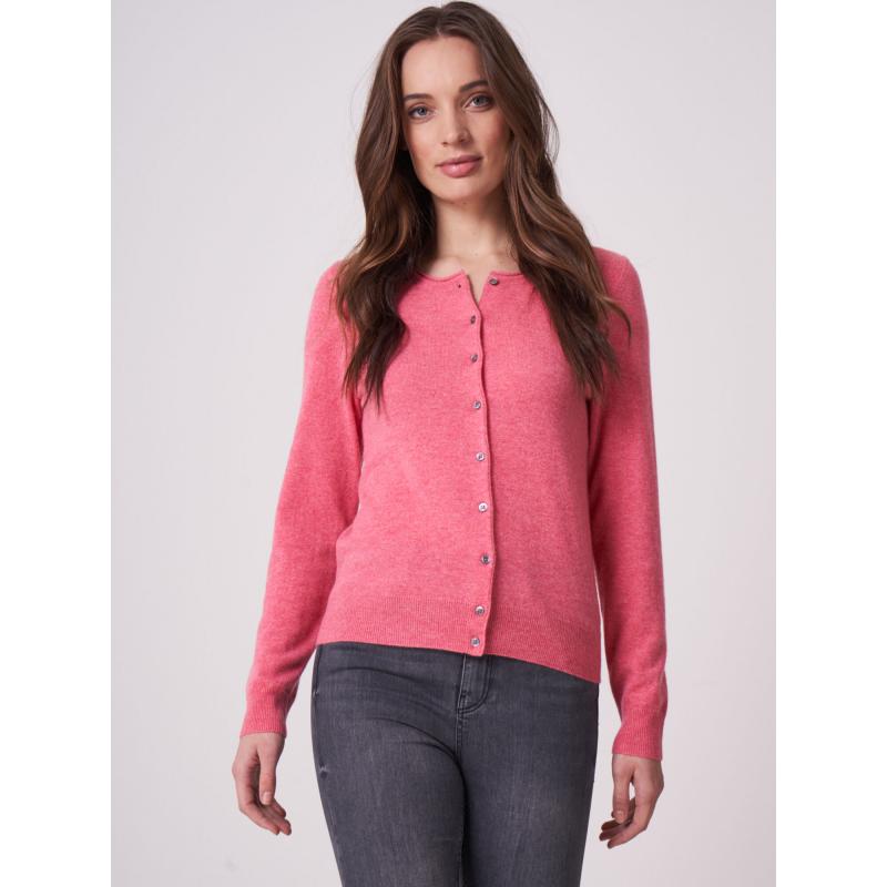 Basic fijngebreid vest met ronde hals van biologisch cashmere