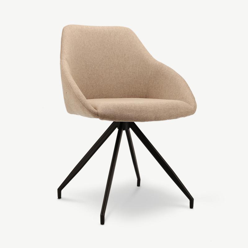 -€80 Venice draaibare eetkamerstoel. Eetkamerstoel met armleuning beige. Eetkamerstoel draaibaar. Eettafel stoelen draaibaar. Eettafel stoel.