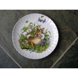 3 wandbordjes - bordjes - porselein - natuur - dieren