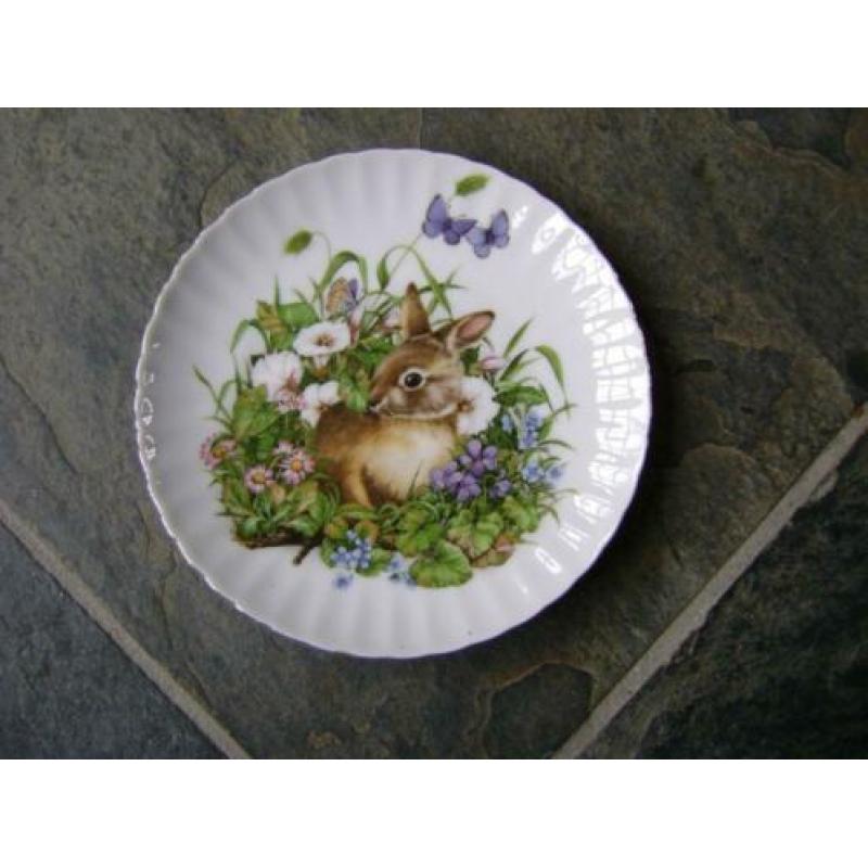 3 wandbordjes - bordjes - porselein - natuur - dieren