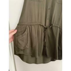 Groene overhemd jurk tuniek maat L