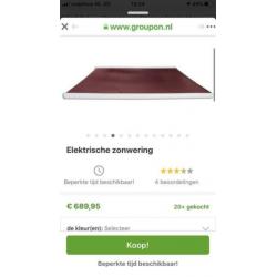Nieuw knikarm zonnescherm 6 meter elektrisch.