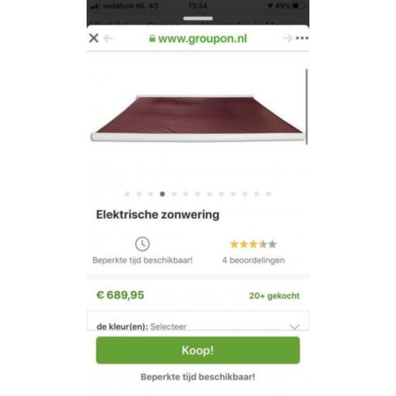 Nieuw knikarm zonnescherm 6 meter elektrisch.