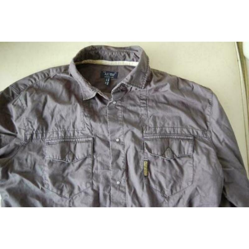ARMANI JEANS GRIJS overhemd MAAT 3XL XL L