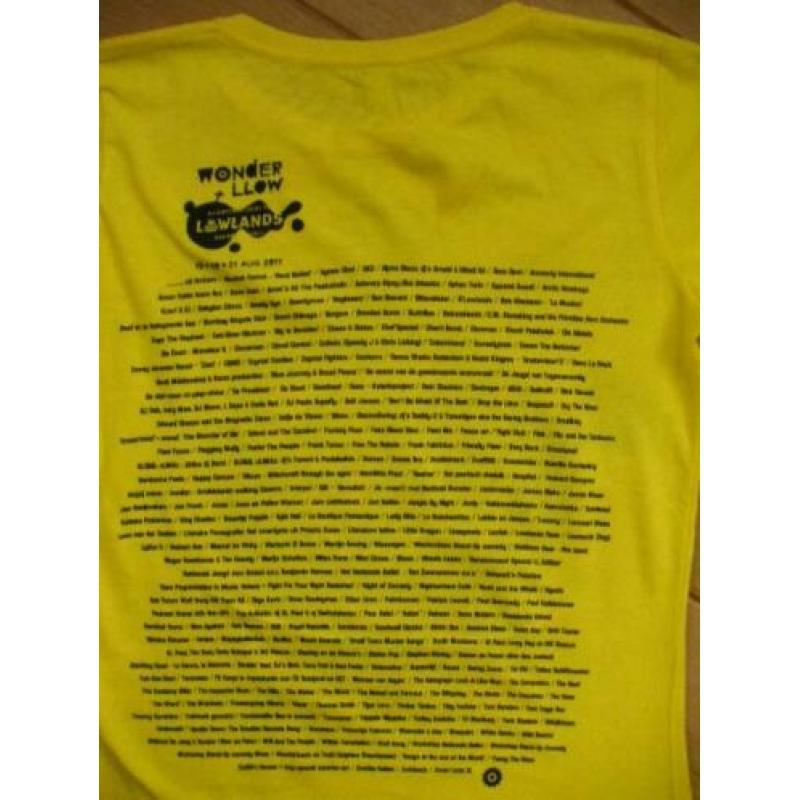LOWLANDS 2011 t- shirt geel maat S - nieuw -