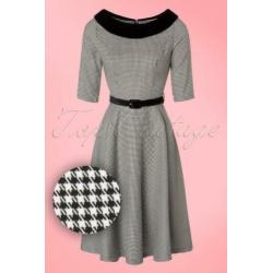 Hell Bunny Jackson houndstooth pinup jurk maat s