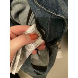 Guess jeans jack met leren mouwen