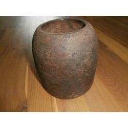 India Nepal oude houten potten, maatbekers