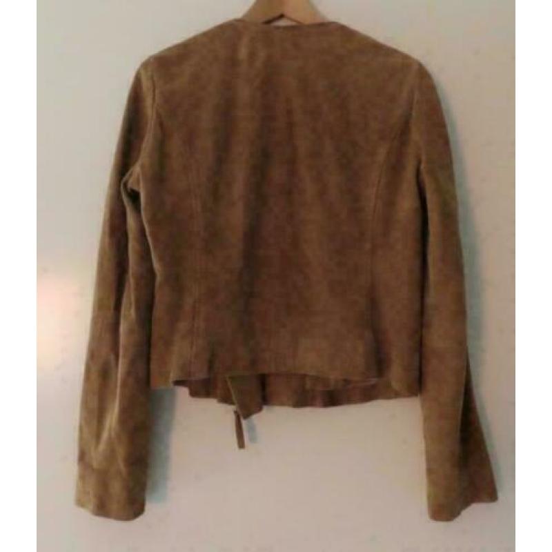 PINKO crazy chiodo bruin suede jack maat 38