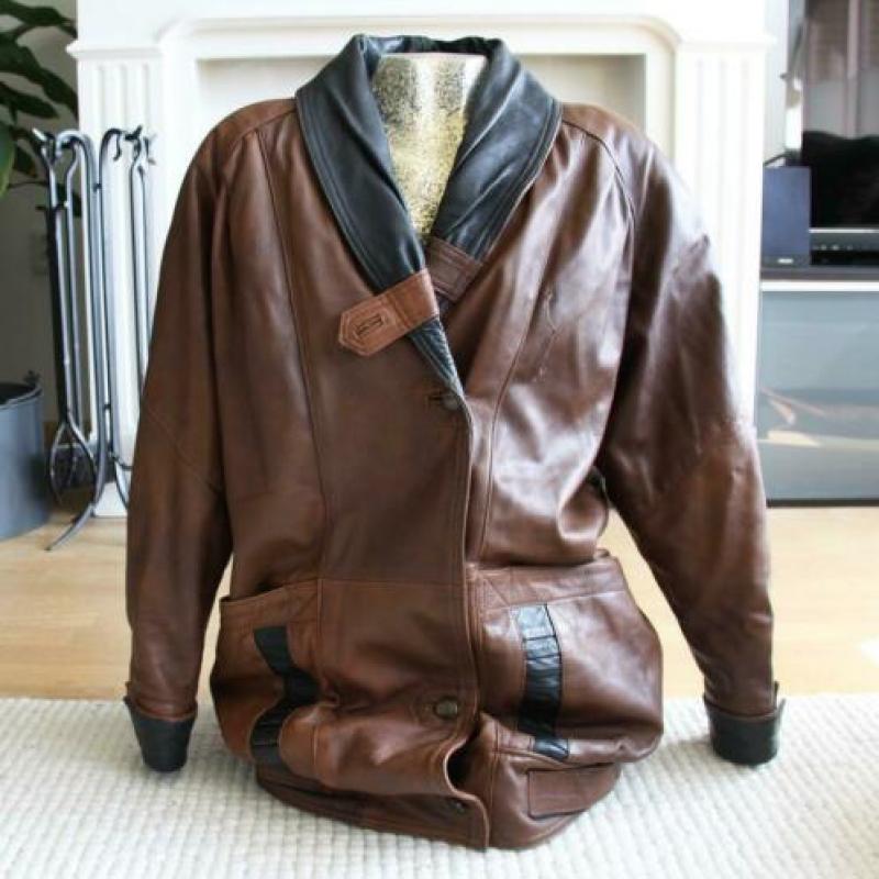 Soepele Leren Vintage Dames Jas (M) winterjas