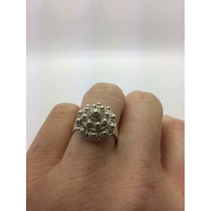 H316 Prachtige zilveren ring Zeeuwse knoop