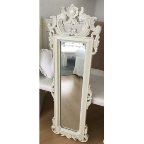 Roomkleurige spiegel (brocant, barok)