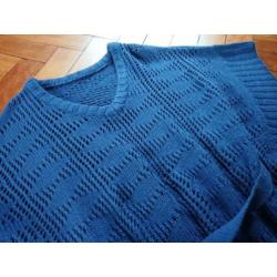 Donkerblauwe, gebreide poncho van EDC by Esprit NIEUW Maat L