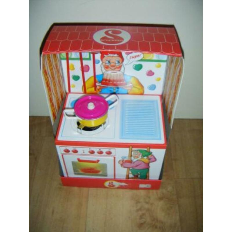 Nostalgisch blikken Schopper kinderfornuisje,pannetje,lepels