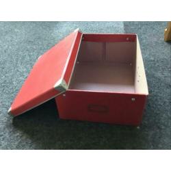 5 opbergdozen van Ikea (kassett serie),rood en wit.