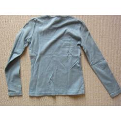 blauwe longsleeve met opdruk van dept, maat xs