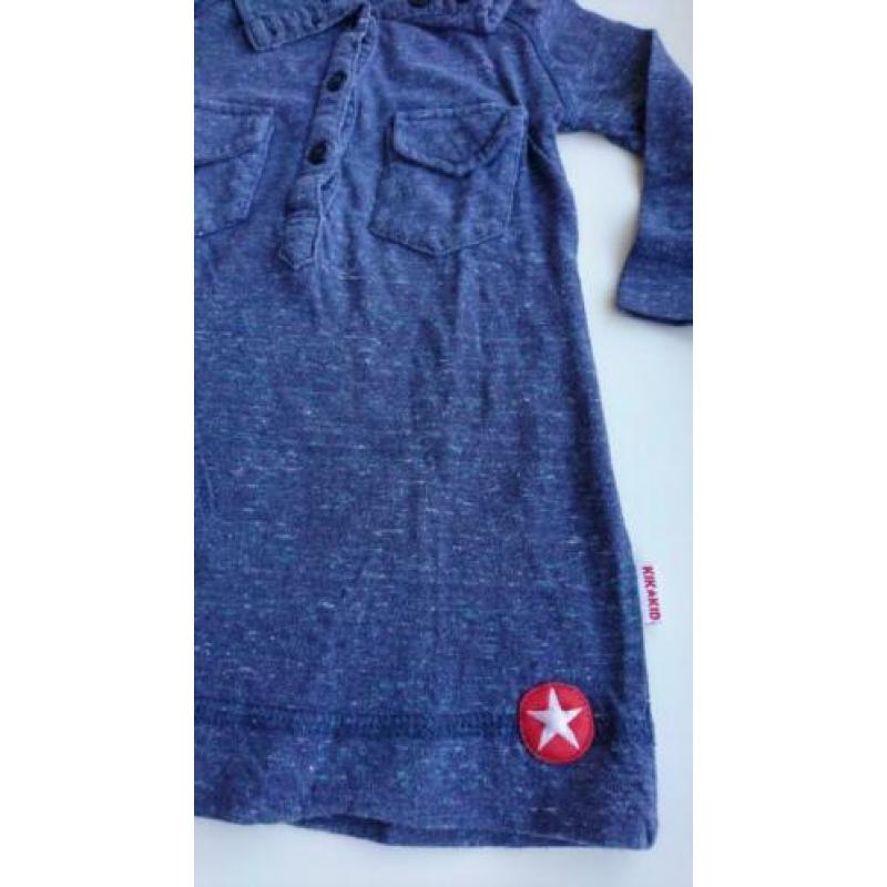 Tof, blauw gemeleerd jurkje, Kik Kid, maat 62