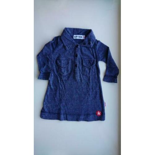 Tof, blauw gemeleerd jurkje, Kik Kid, maat 62