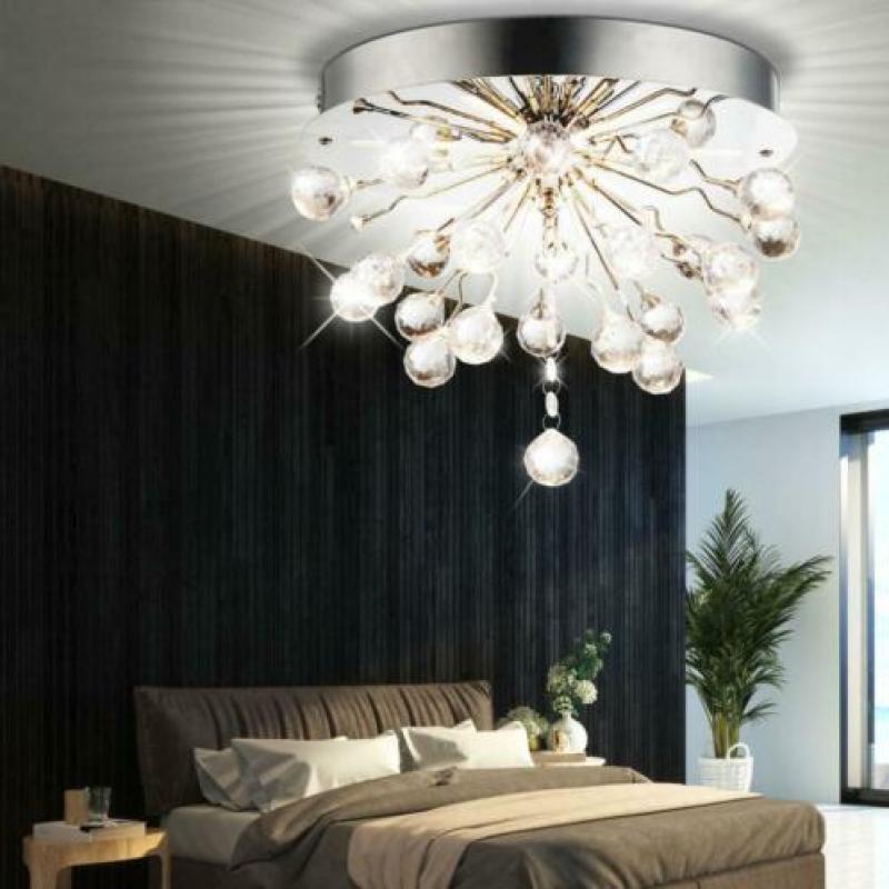 Luxe LED-Plafondlamp Eetkamer Woonkamer Chroom Kristallen