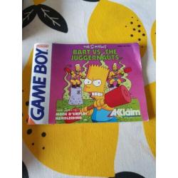 Nintendo Game Boy cib Simpsons Bart vs the Juggernauts