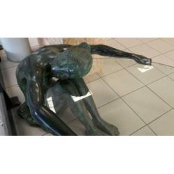 Uniek salontafel bronzen beeld van naakte vrouw
