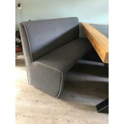 6 persoons eettafel, stoelen en bankje