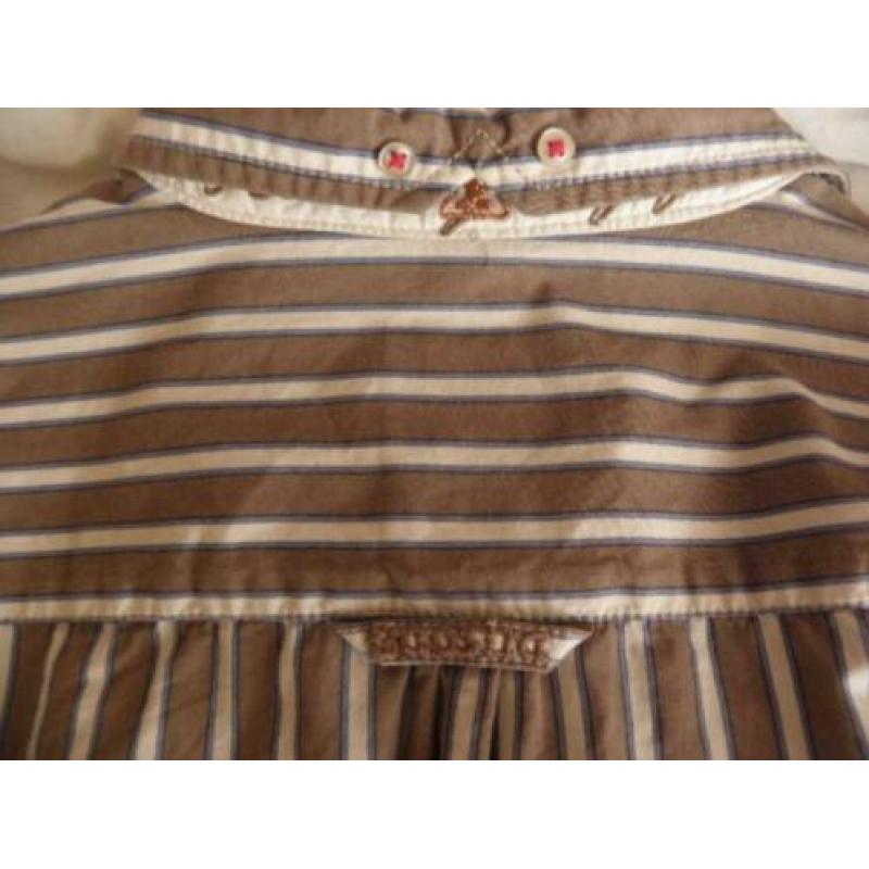 Originele bruin katoenen college blouse GAASTRA 164 XS prima