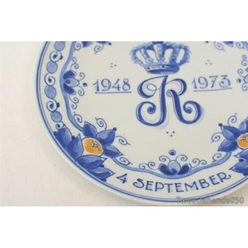 Delfts blauw wandbord Juliana 1948-1973 89012