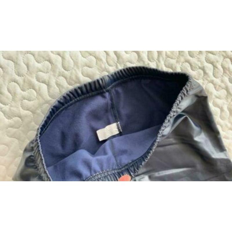 Donkerblauwe legging, lederlook, maat S/M, nieuw