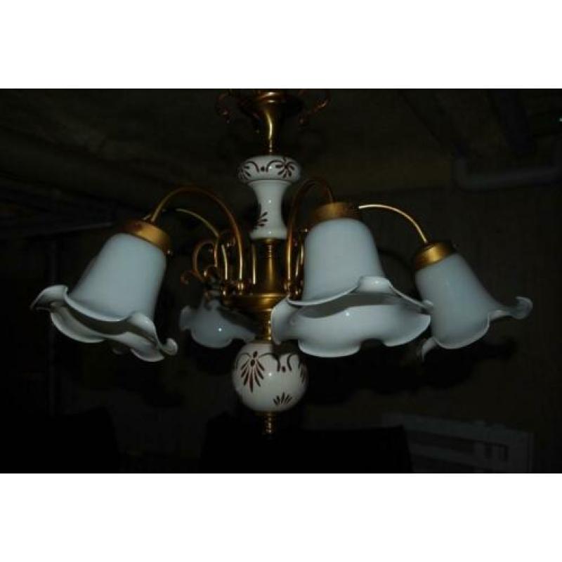 leuke hanglamp met glazen kapjes