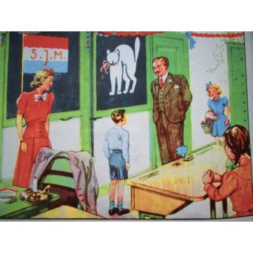 Open Vensters~Prenten jaren 50~Mathijse~Zonder Tekst~Schoolb