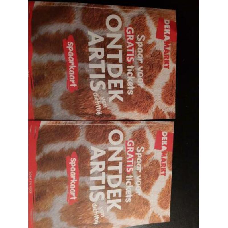2 intree kaarten voor Artis. Van de DekaMarkt