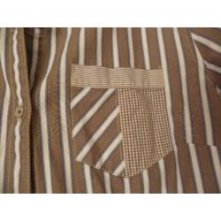 Originele bruin katoenen college blouse GAASTRA 164 XS prima