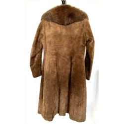 Bruine leren winterjas