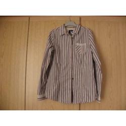 Originele bruin katoenen college blouse GAASTRA 164 XS prima
