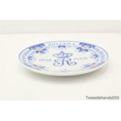 Delfts blauw wandbord Juliana 1948-1973 89012