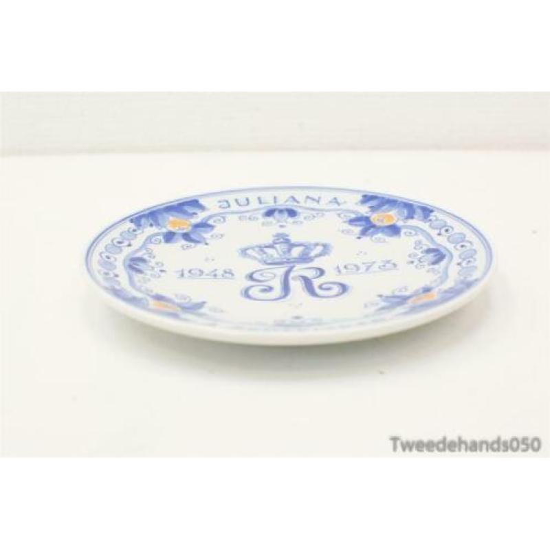 Delfts blauw wandbord Juliana 1948-1973 89012