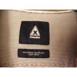 Originele bruin katoenen college blouse GAASTRA 164 XS prima