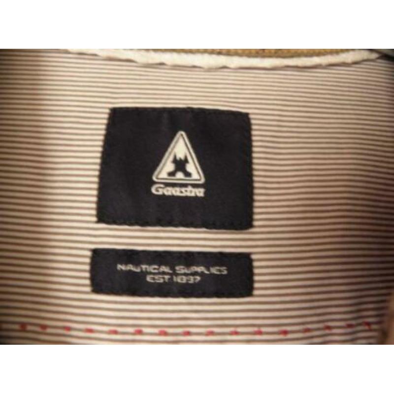 Originele bruin katoenen college blouse GAASTRA 164 XS prima