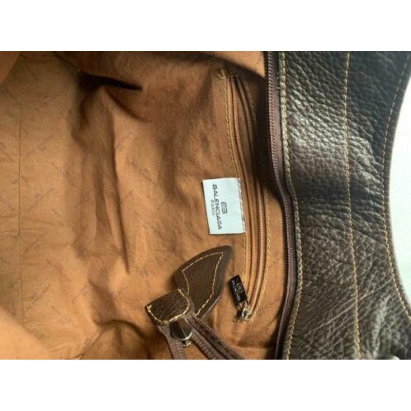 Balenciaga donkerbruine leren handtas