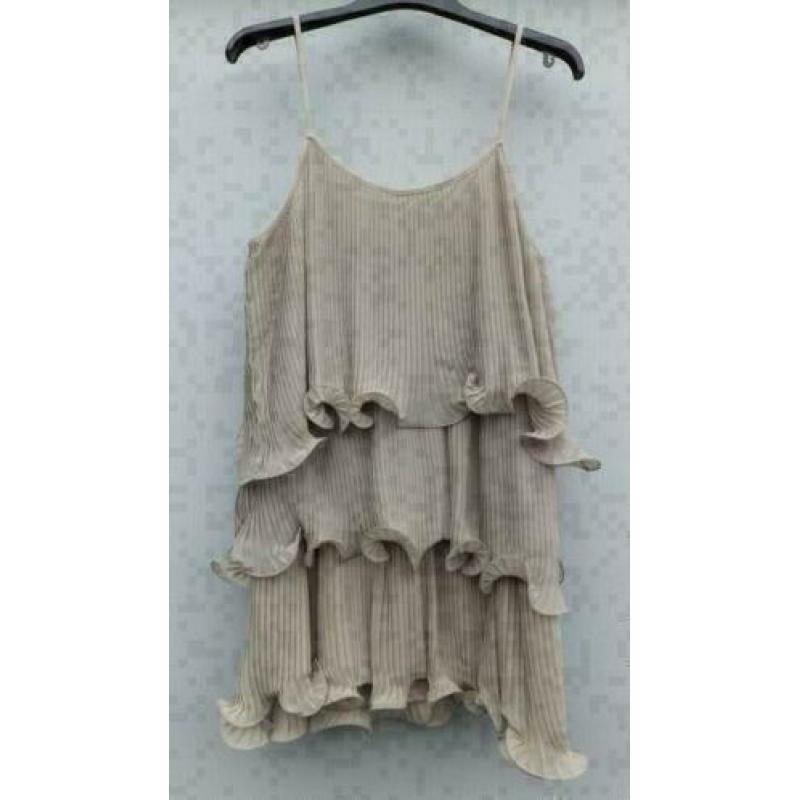 H&M leuke beige kronkel plissé tuniek mt L