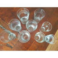 Antieke waterglazen sap glazen glas kristal geslepen p.p.st.