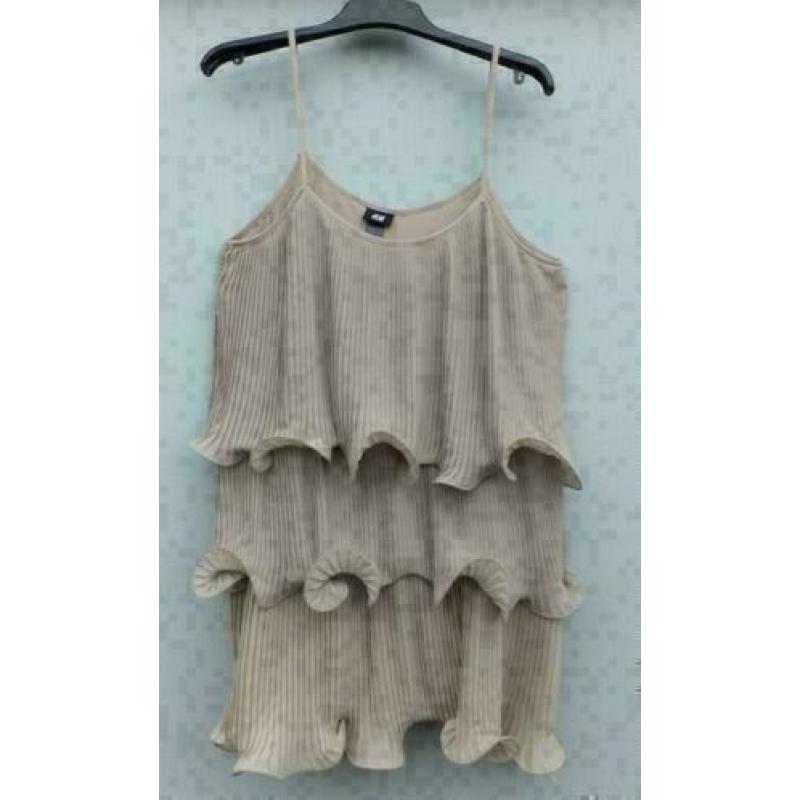 H&M leuke beige kronkel plissé tuniek mt L