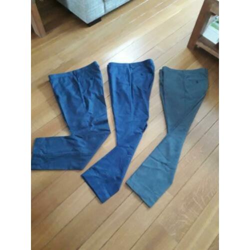 3 nette pantalons maat 54 L blauw en grijs WE NIEUW