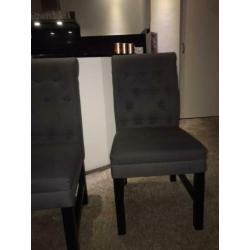 4 grijze eetkamer stoelen