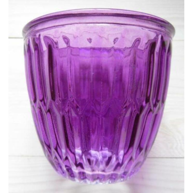Glas - paars - voor bloem of kaarsje